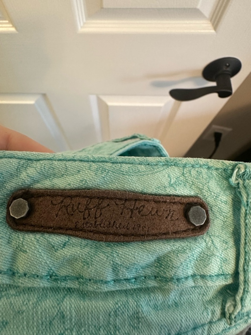 Ruff Hewn Mint Paisley Skinny Jeans - Picture 5 of 7
